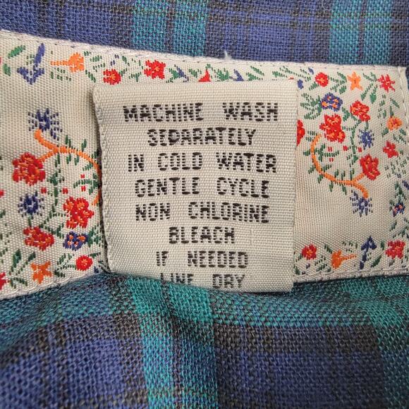 BSA Shirt Womens Large Plaid Blue Green Embroidered School Patches Teacher - Picture 10 of 12